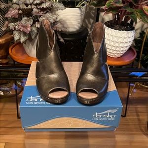 Brand New 3” open toe cut out ankle boots